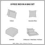 Queen Striped Comforter Set with Bed Sheets