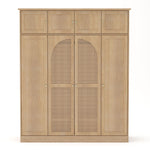 8 Door Armoire Wardrobe With Adjustable Shelves And Hanging Rod
