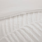 3 Piece Tufted Cotton Chenille Palm Comforter Set Off-White King/Cal King