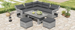 Outdoor Furniture Set Patio Rattan with Recliners and Tables