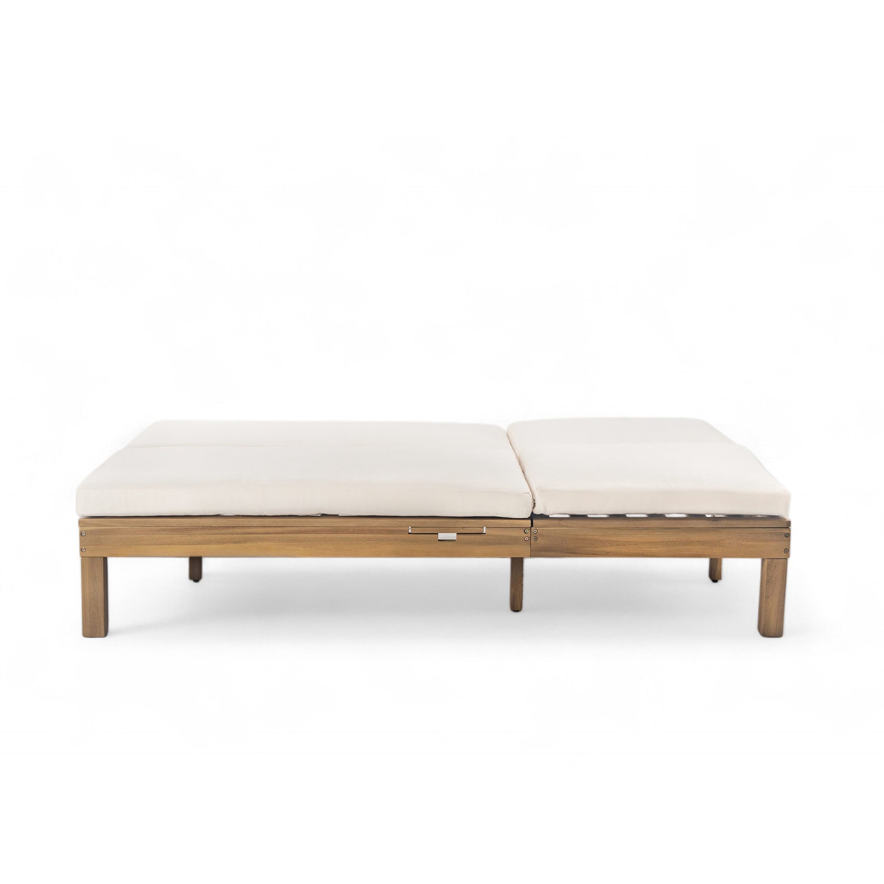 TREXM 5-Position Adjustable Backrest Double Chaise Lounge Outdoor
