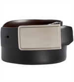 Perry Ellis Men's Rachel Plaque Belt Black