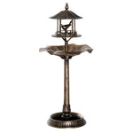 Outsunny 3-in-1 Garden Bird Bath Bowl Pedestal with Bird Feeder and Planter