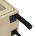 Modern Rattan 3 Door Shoe Rack Cabinet for Entryway