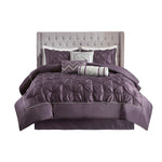 7 Piece Tufted Comforter Set Plum Full