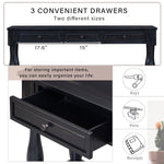 TREXM 63" Long Console Table with Drawers and Shelf