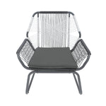 Set of 2 Woven Rattan Outdoor Club Chairs with Cushions