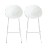 Modern Gable Outdoor Barstool Set of 2 in White