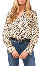 Vince Camuto Satin Button-Up Shirt in Rich Spruce  Size X-Small
