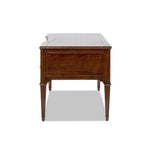Dauphin Gold Accent 5-Drawer Wood Executive Desk Dark Walnut Ash Wood & Veneer