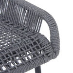 La Push Outdoor Patio Dark Gray Rope Barstool (Set of 2)