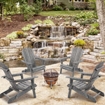 Classic Gray Cedar Wood Lounge Patio Chair Set of 2