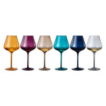 Stagioni Stemmed Wine Glassware, Set of 6, "Autumn"