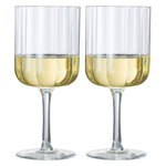 Flower Stemmed Wine Glassware, Clear, Set of 2