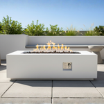 Outdoor Rectangle Propane Fire Pit Table 60inch, White