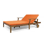 Etherealize Outdoor Adjustable Double Chaise Lounge With Water Resistant Cushions