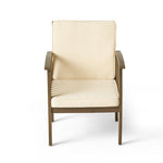 Patio Set Outdoor Acacia Wood Furniture Sets - Modern Club Chair Conversation Sets with Patio Dining Table