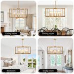 27' Modern Golden Geometric 8-Light Chandelier