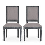 French Country Style Dining Chair with Upholstered Seating and Fluted Legs