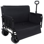 3-in-1 Convertible Folding Wagon Cart with Bench Seat & Storage