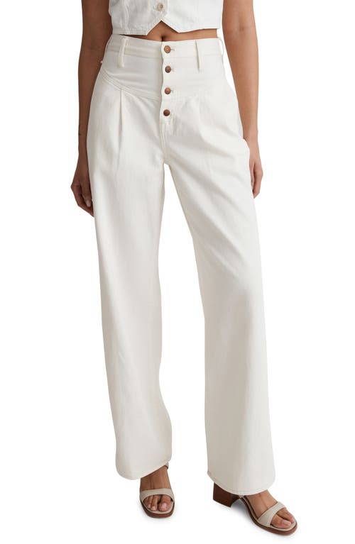 Madewell Button Fly High Waist Superwide Leg Jeans in Vintage Canvas, Size 28