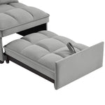 4 in 1 Multi-Function Single Sofa Bed with Storage Pockets Gray