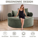 Round Sofa Bed With 3 Pillows For Living Room