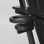 HDPE Folding Adirondack Chair with Dual Cup Holder - Black