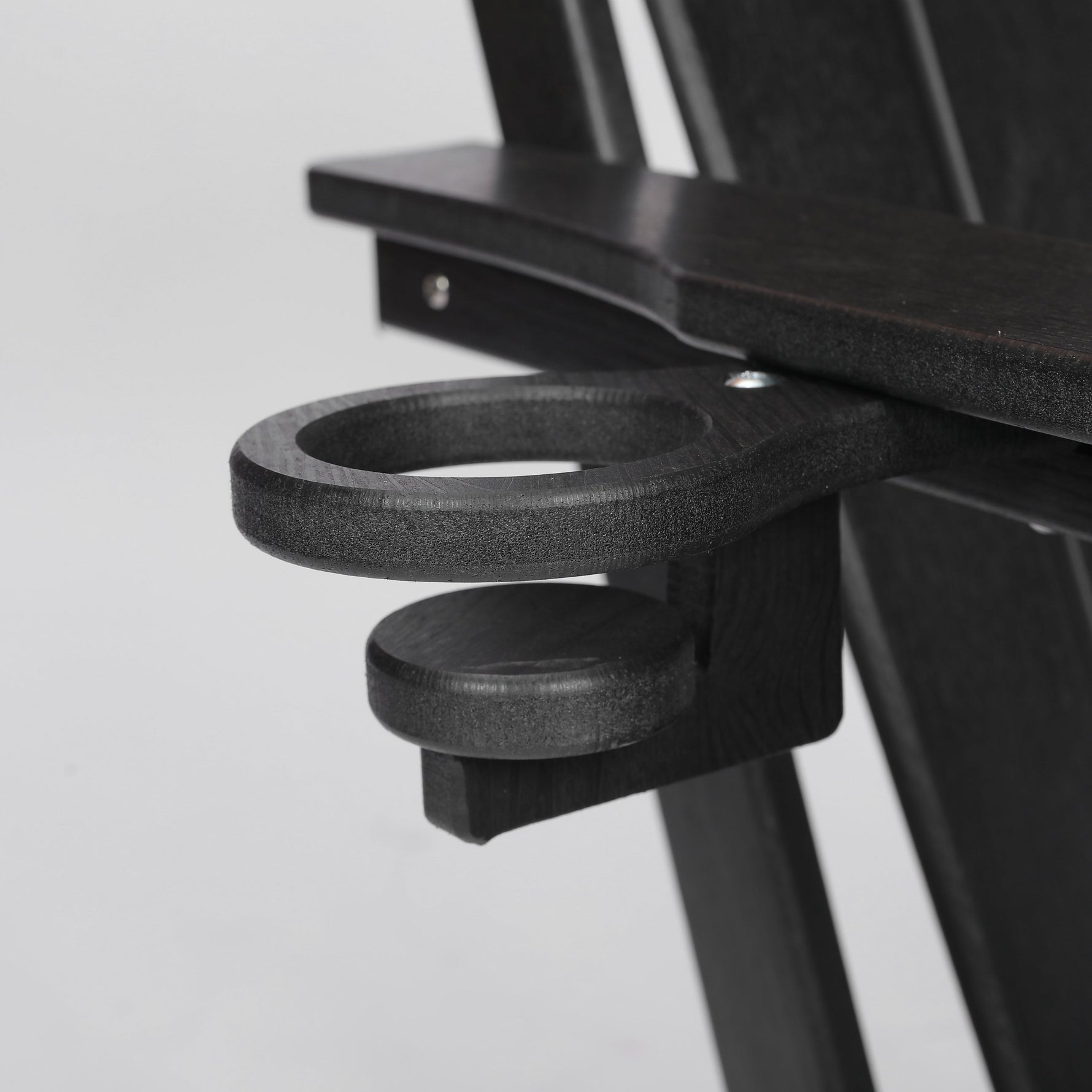 HDPE Folding Adirondack Chair with Dual Cup Holder - Black