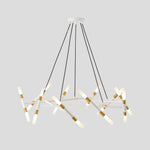 41" White & Golden Modern Chandelier Light Fixture