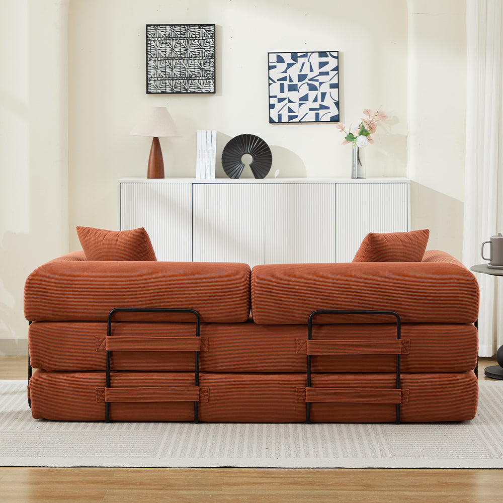 Folding Sofa Bed 78.5" Convertible Couch with 2 Pillows