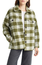 AllSaints Fenix Check Wool Blend Shirt Jacket