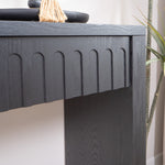 Modern Black Console Table with 4 Drawers – 59.2" Entryway Table with Storage