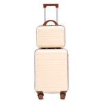 14'/20' 2-Piece Beige ABS Spinner Wheel Luggage Set