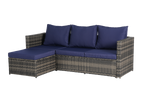 2 Pieces Patio Furniture Set, Outdoor Woven Sectional L-Shaped Patio Furniture