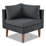 4-Piece Outdoor Wicker Sofa Set with Colorful Pillows