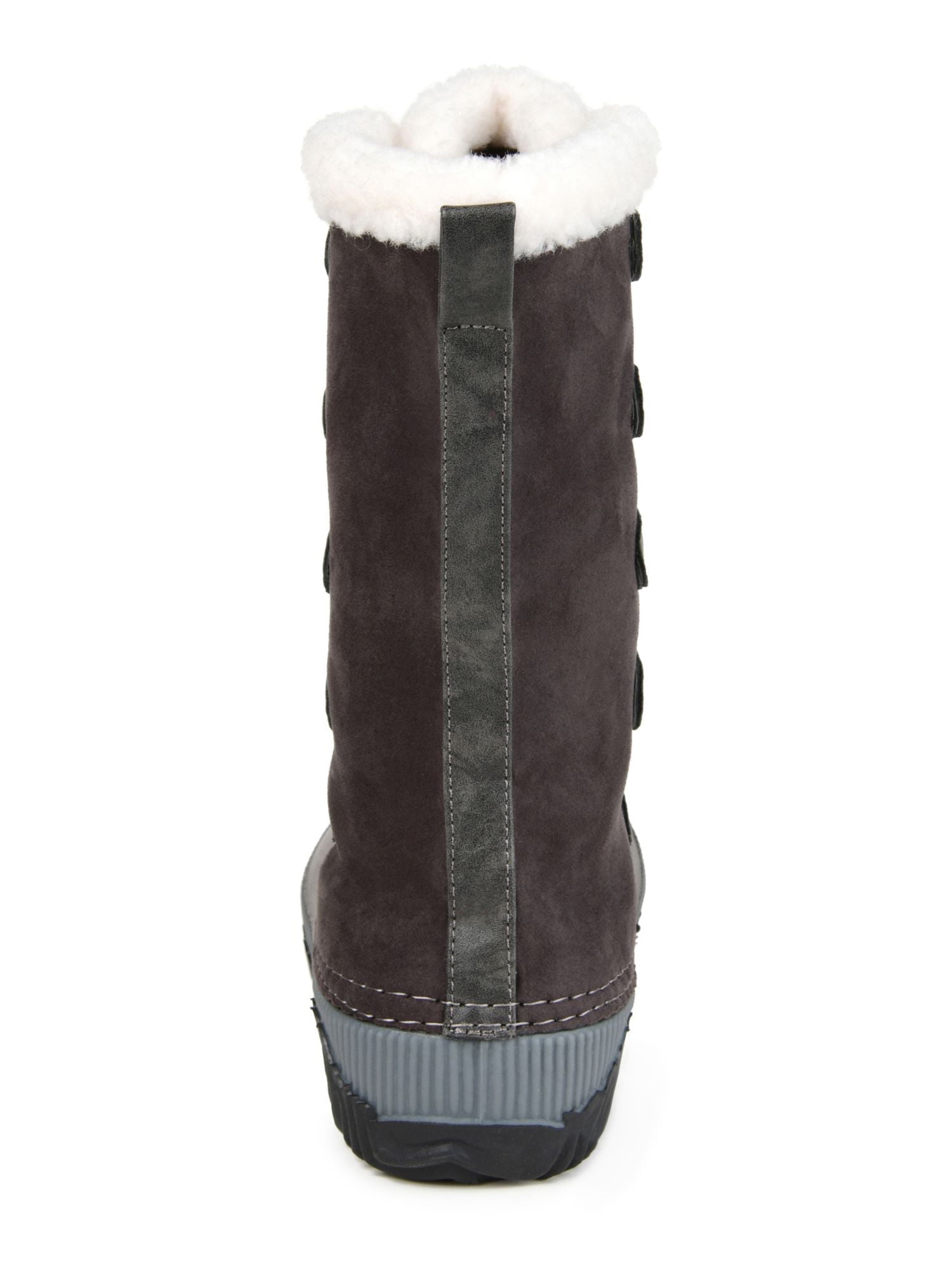 Journee Collection Women's Two Toned Insulated Waterproof Round Toe Lace Up Snow Boots Gray Size 10 M