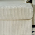 Oversized Chaise Lounge Chair with Ottoman and Storage in Beige
