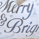 Merry & Bright Christmas Throw Pillow – 14x20 Velvet Lumbar Cushion