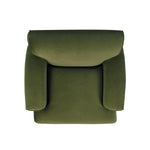 Alana 38" Lawson Accent Arm Chair Metal Casters, Olive Green Performance Velvet