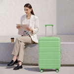 HIFINE Tourist 3-Piece Spinner Wheel Luggage Set in Green