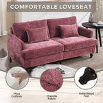 Mid Century Modern Fabric Loveseat Sofa, 2 Seat Upholstered Couch