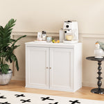 Kitchen Storage Cabinet With Double Doors, Adjustable Shelves, Sideboard Buffet For Dining Room - White