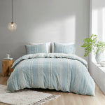 King/Cal King 3 Piece Cotton Jacquard Duvet Cover Set