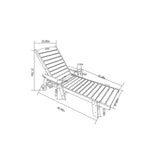 Lounge Chair Outdoor with Wood Texture, HDPE, Adjustable Backrest