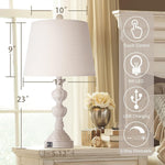 Touch Control Coastal Farmhouse Table Lamp Set of 2