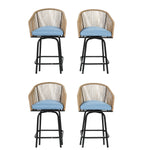 Outdoor Bar Stools Set of 4 with Armrests and Backrest
