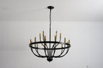 15-Light Industrial Iron Candle Chandelier Modern Farmhouse Pendant Light