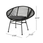 Cordella Outdoor Woven Wicker Chairs with Cushions Set of 2