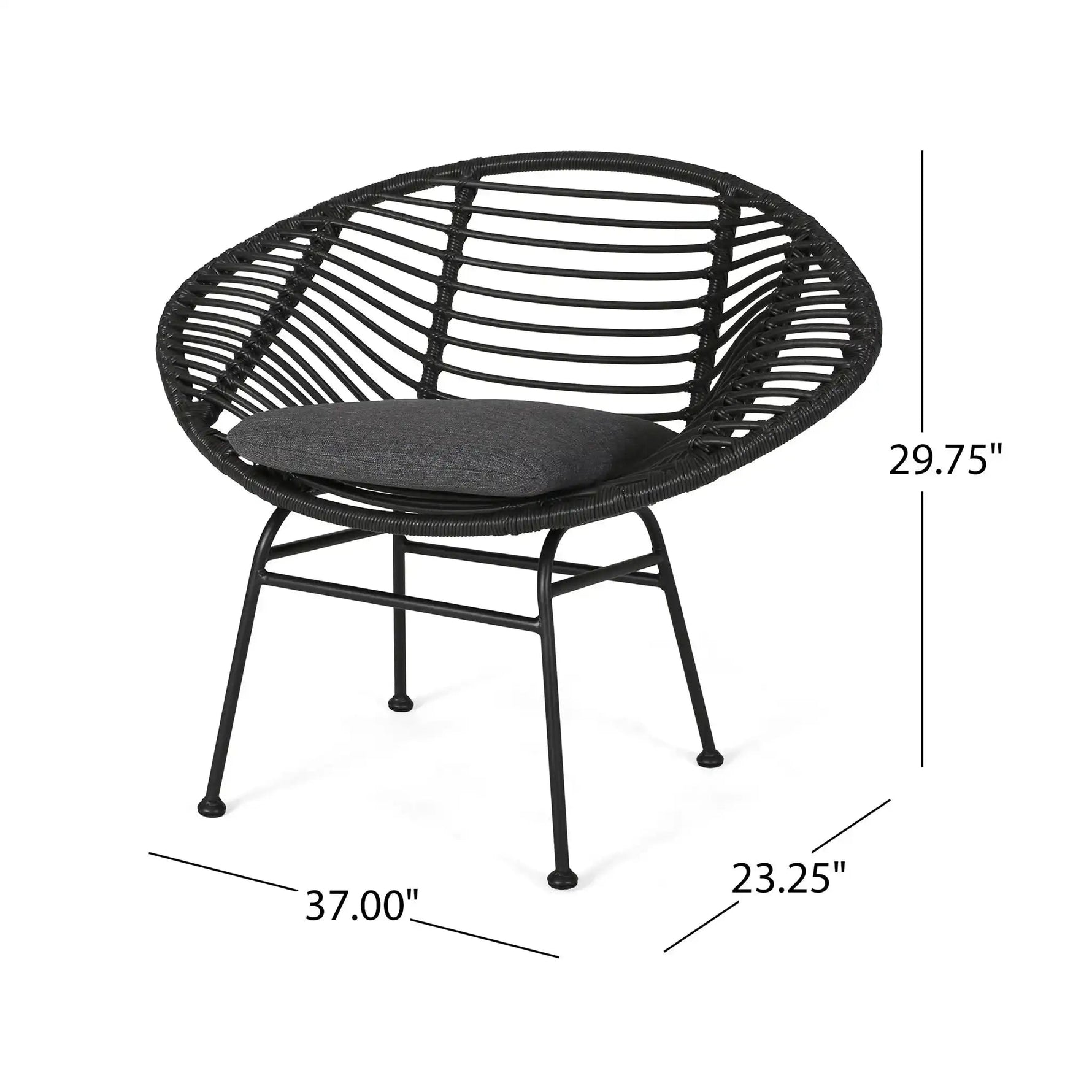 Cordella Outdoor Woven Wicker Chairs with Cushions Set of 2